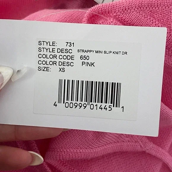 NWT VICTOR GLEMAUD Strappy Mini Slip Knit Dress Pink Size XS - Picture 5 of 7